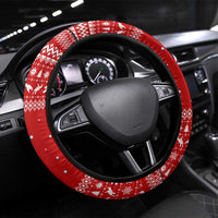 Tonga Christmas Steering Wheel Cover with Sea Turtle Coral Reef Design Snowflake Pattern and National Emblem - Polynesian Pride