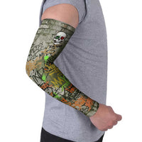 Yeah Nah Graffiti Skull New Zealand Slang Arm Sleeves Kiwi Grunge Brick Wall and Bold Urban Street Art