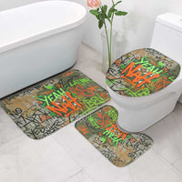 Yeah Nah Graffiti Skull New Zealand Slang Bathroom Set Kiwi Grunge Brick Wall and Bold Urban Street Art TS04 - Polynesian Pride