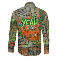 Yeah Nah Graffiti Skull New Zealand Slang Family Matching Off Shoulder Maxi Dress and Hawaiian Shirt Kiwi Grunge Brick Wall and Bold Urban Street Art TS04 - Polynesian Pride