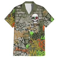 Yeah Nah Graffiti Skull New Zealand Slang Hawaiian Shirt Kiwi Grunge Brick Wall and Bold Urban Street Art TS04 Multicolor - Polynesian Pride