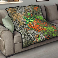 Yeah Nah Graffiti Skull New Zealand Slang Quilt Kiwi Grunge Brick Wall and Bold Urban Street Art TS04 - Polynesian Pride