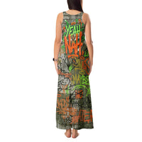 Yeah Nah Graffiti Skull New Zealand Slang Tank Maxi Dress Kiwi Grunge Brick Wall and Bold Urban Street Art TS04 - Polynesian Pride