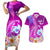 Hawaii Plumeria Flower Couples Matching Short Sleeve Bodycon Dress and Hawaiian Shirt Plumeria FLowers And Polynesian Pattern TS04 Gradient - Polynesian Pride