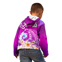 Hawaii Plumeria Flower Kid Hoodie Plumeria FLowers And Polynesian Pattern TS04 - Polynesian Pride
