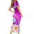 Hawaii Plumeria Flower Short Sleeve Bodycon Dress Plumeria FLowers And Polynesian Pattern TS04 - Polynesian Pride