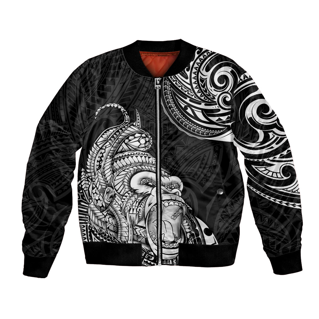 Hawaii Polynesian Bomber Jacket Gorila Tatoo Polynesian Style TS04 Unisex Black - Polynesian Pride
