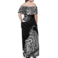 Hawaii Polynesian Off Shoulder Maxi Dress Gorila Tatoo Polynesian Style TS04 - Polynesian Pride