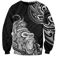 Hawaii Polynesian Sweatshirt Gorila Tatoo Polynesian Style TS04 Unisex Black - Polynesian Pride