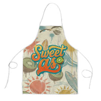 NZ Slang Sweet As Kiwi Shaka Sign Apron New Zealand Surfboards Sun and Tropical Beach Retro