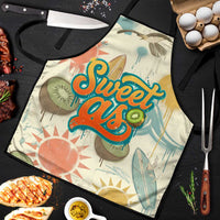 NZ Slang Sweet As Kiwi Shaka Sign Apron New Zealand Surfboards Sun and Tropical Beach Retro