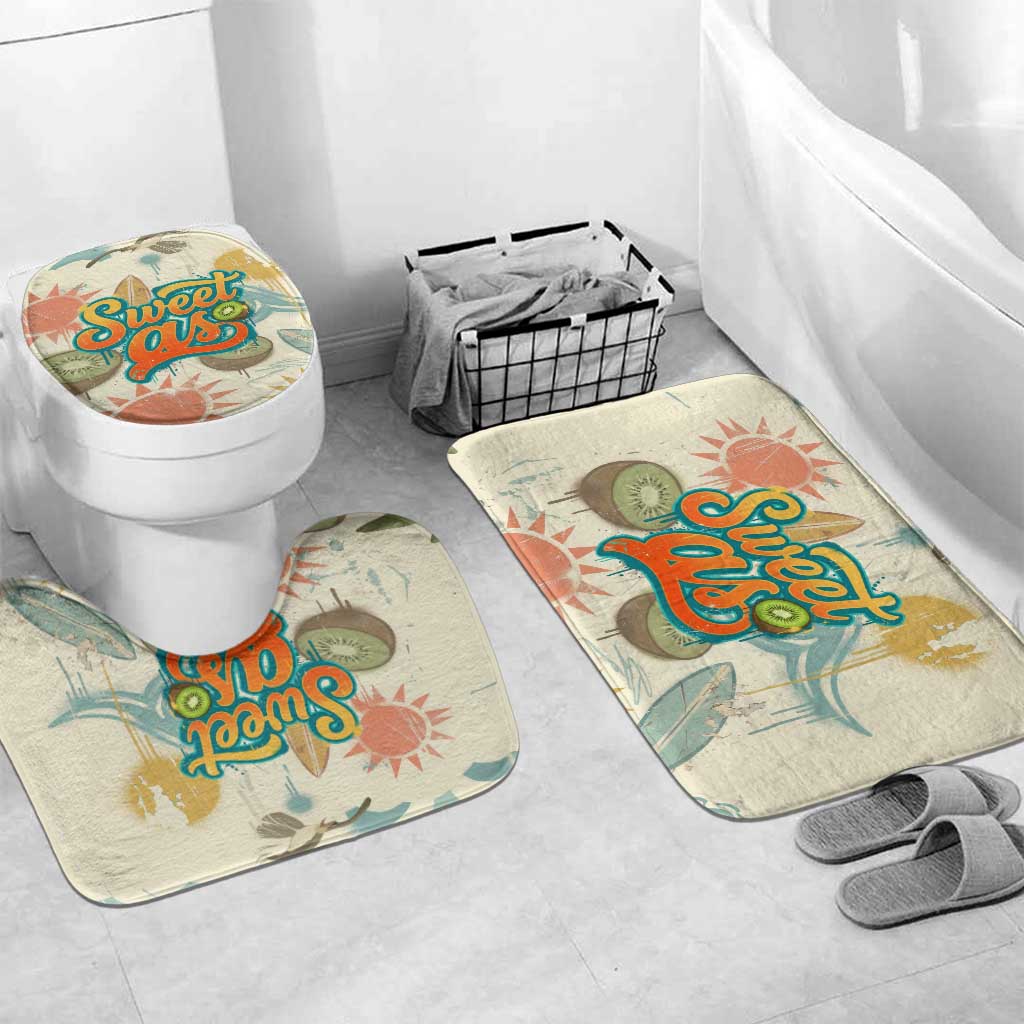NZ Slang Sweet As Kiwi Shaka Sign Bathroom Set New Zealand Surfboards Sun and Tropical Beach Retro