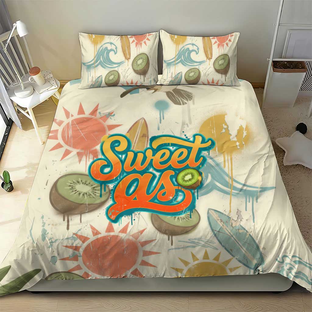 NZ Slang Sweet As Kiwi Shaka Sign Bedding Set New Zealand Surfboards Sun and Tropical Beach Retro TS04 - Polynesian Pride