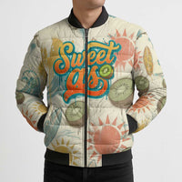 NZ Slang Sweet As Kiwi Shaka Sign Bomber Puffer Jacket New Zealand Surfboards Sun and Tropical Beach Retro TS04 - Polynesian Pride