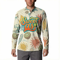 NZ Slang Sweet As Kiwi Shaka Sign Button Sweatshirt New Zealand Surfboards Sun and Tropical Beach Retro TS04 - Polynesian Pride