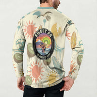 NZ Slang Sweet As Kiwi Shaka Sign Button Sweatshirt New Zealand Surfboards Sun and Tropical Beach Retro TS04 - Polynesian Pride