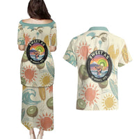 NZ Slang Sweet As Kiwi Shaka Sign Couples Matching Puletasi and Hawaiian Shirt New Zealand Surfboards Sun and Tropical Beach Retro TS04 - Polynesian Pride