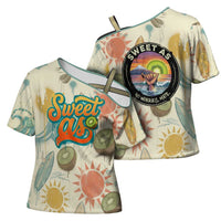 NZ Slang Sweet As Kiwi Shaka Sign Cross Shoulder Shirt New Zealand Surfboards Sun and Tropical Beach Retro TS04 - Polynesian Pride