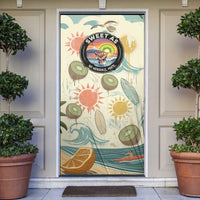 NZ Slang Sweet As Kiwi Shaka Sign Door Cover New Zealand Surfboards Sun and Tropical Beach Retro TS04 Beige - Polynesian Pride
