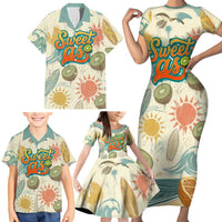 NZ Slang Sweet As Kiwi Shaka Sign Family Matching Short Sleeve Bodycon Dress and Hawaiian Shirt New Zealand Surfboards Sun and Tropical Beach Retro TS04 - Polynesian Pride