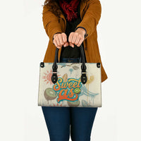 NZ Slang Sweet As Kiwi Shaka Sign Leather Bag New Zealand Surfboards Sun and Tropical Beach Retro
