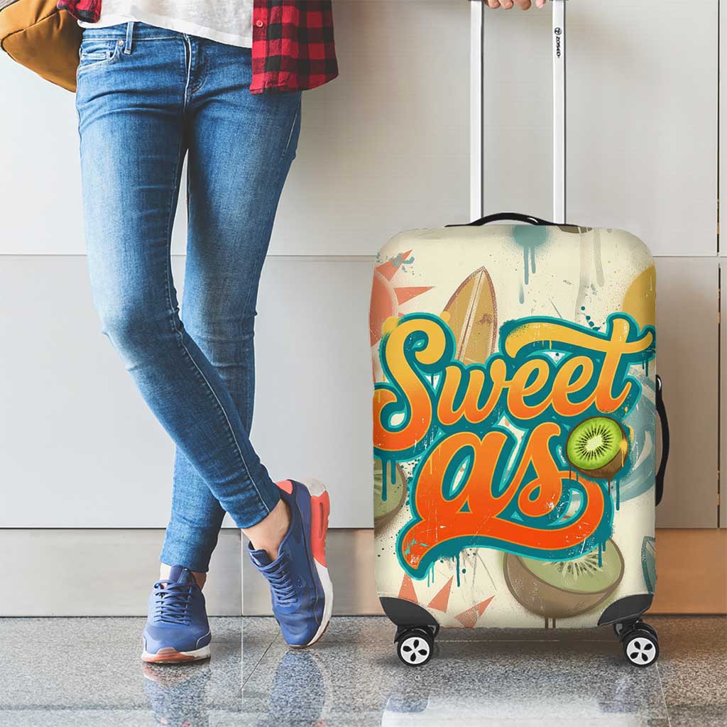 NZ Slang Sweet As Kiwi Shaka Sign Luggage Cover New Zealand Surfboards Sun and Tropical Beach Retro TS04 - Polynesian Pride