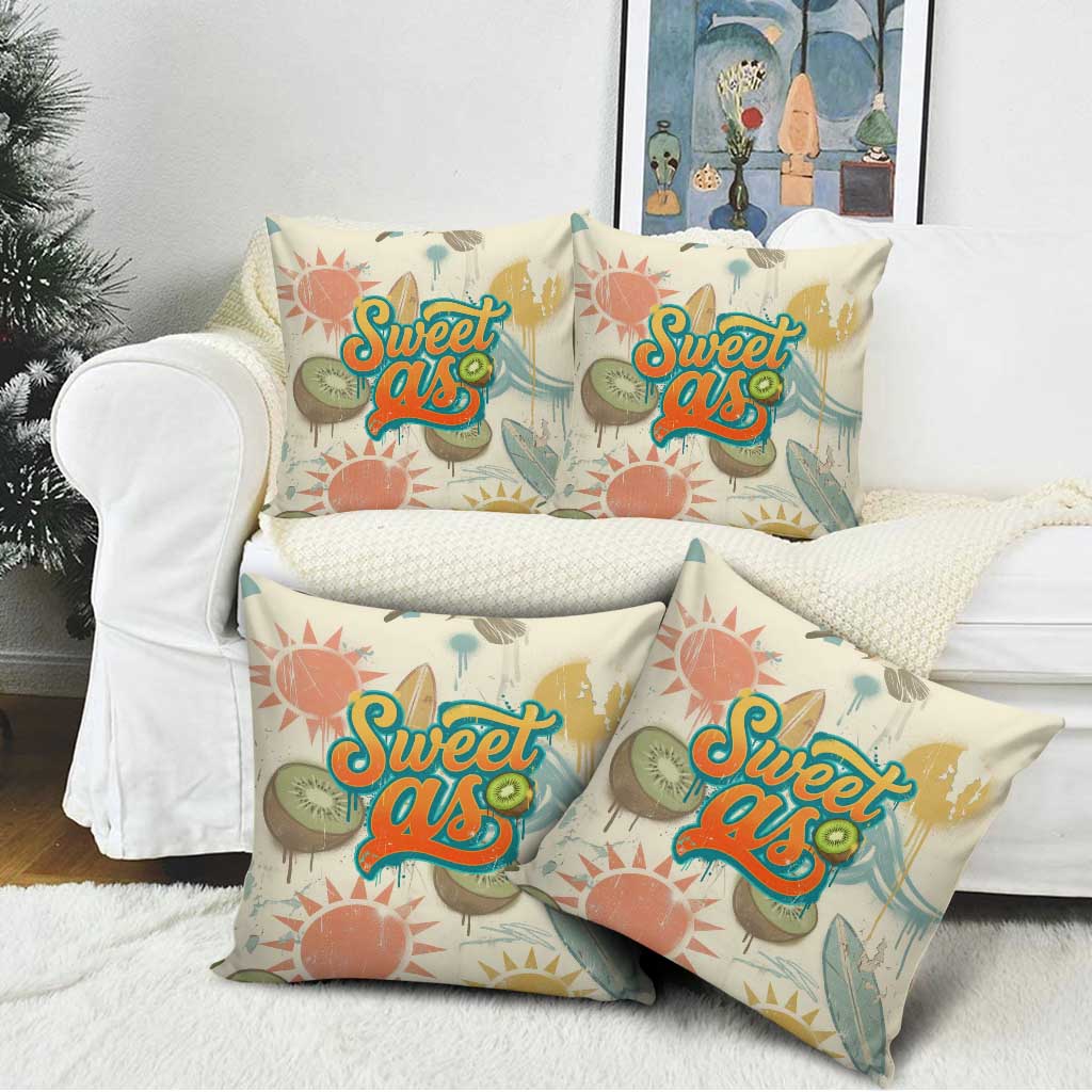 NZ Slang Sweet As Kiwi Shaka Sign Pillow Cover New Zealand Surfboards Sun and Tropical Beach Retro TS04 - Polynesian Pride