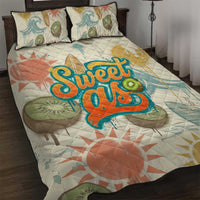 NZ Slang Sweet As Kiwi Shaka Sign Quilt Bed Set New Zealand Surfboards Sun and Tropical Beach Retro