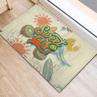 NZ Slang Sweet As Kiwi Shaka Sign Rubber Doormat New Zealand Surfboards Sun and Tropical Beach Retro
