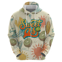 NZ Slang Sweet As Kiwi Shaka Sign Zip Hoodie New Zealand Surfboards Sun and Tropical Beach Retro TS04 - Polynesian Pride