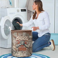 Choice Bro Graffiti Handshake Laundry Basket New Zealand Slang Fern Brick Wall and Urban Street Art TS04 - Polynesian Pride