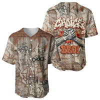 Choice Bro Graffiti Handshake Baseball Jersey New Zealand Slang Fern Brick Wall and Urban Street Art