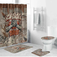Choice Bro Graffiti Handshake Bathroom Set New Zealand Slang Fern Brick Wall and Urban Street Art