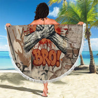 Choice Bro Graffiti Handshake Beach Blanket New Zealand Slang Fern Brick Wall and Urban Street Art TS04 - Polynesian Pride