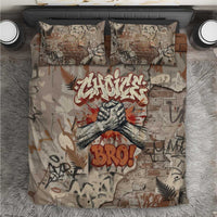 Choice Bro Graffiti Handshake Bedding Set New Zealand Slang Fern Brick Wall and Urban Street Art TS04 Multicolor - Polynesian Pride
