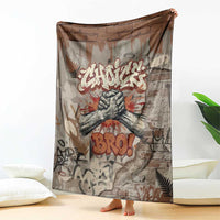 Choice Bro Graffiti Handshake Blanket New Zealand Slang Fern Brick Wall and Urban Street Art TS04 - Polynesian Pride