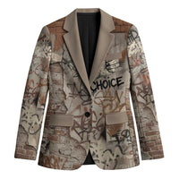 Choice Bro Graffiti Handshake Blazer New Zealand Slang Fern Brick Wall and Urban Street Art TS04 Unisex Multicolor - Polynesian Pride