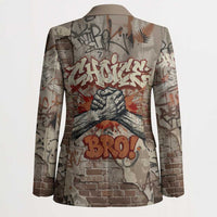 Choice Bro Graffiti Handshake Blazer New Zealand Slang Fern Brick Wall and Urban Street Art TS04 - Polynesian Pride