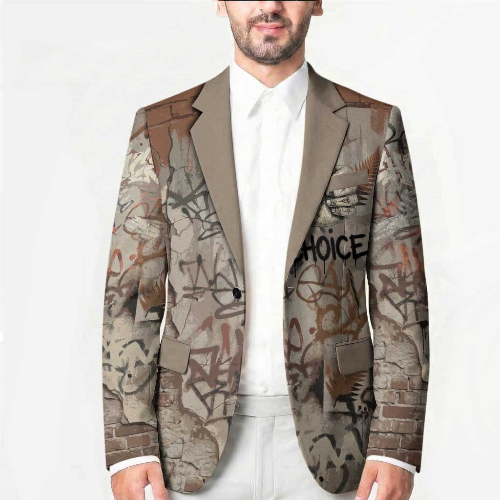 Choice Bro Graffiti Handshake Blazer New Zealand Slang Fern Brick Wall and Urban Street Art TS04 - Polynesian Pride