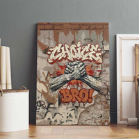 Choice Bro Graffiti Handshake Canvas Wall Art New Zealand Slang Fern Brick Wall and Urban Street Art