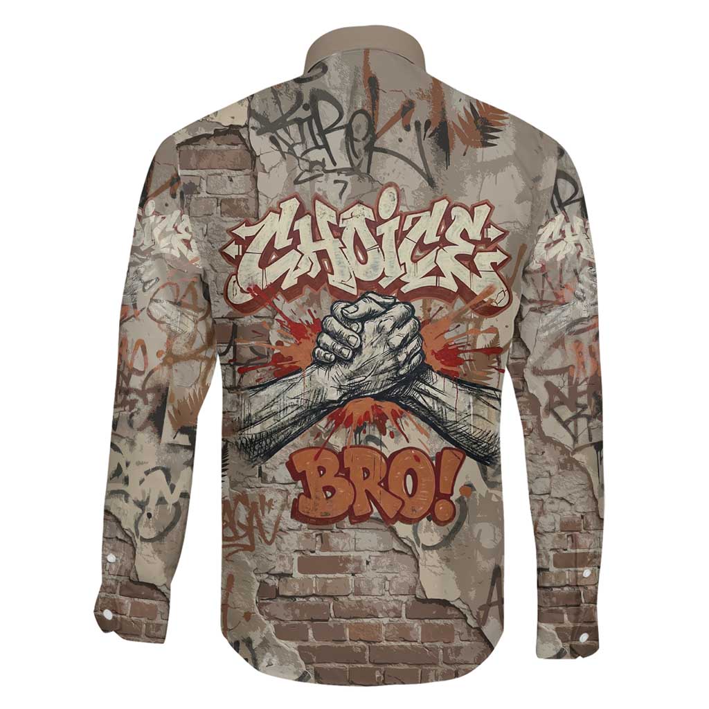 Choice Bro Graffiti Handshake Family Matching Tank Maxi Dress and Hawaiian Shirt New Zealand Slang Fern Brick Wall and Urban Street Art TS04 - Polynesian Pride