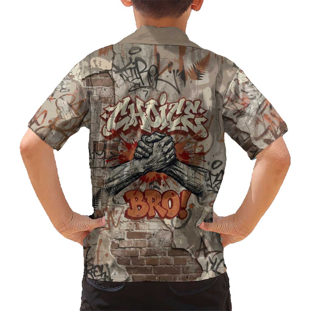 Choice Bro Graffiti Handshake Kid Hawaiian Shirt New Zealand Slang Fern Brick Wall and Urban Street Art TS04 - Polynesian Pride