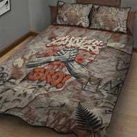 Choice Bro Graffiti Handshake Quilt Bed Set New Zealand Slang Fern Brick Wall and Urban Street Art