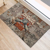 Choice Bro Graffiti Handshake Rubber Doormat New Zealand Slang Fern Brick Wall and Urban Street Art