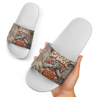 Choice Bro Graffiti Handshake Slide Sandals New Zealand Slang Fern Brick Wall and Urban Street Art