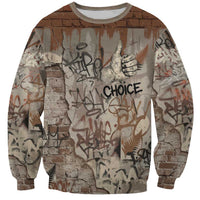 Choice Bro Graffiti Handshake Sweatshirt New Zealand Slang Fern Brick Wall and Urban Street Art TS04 Unisex Multicolor - Polynesian Pride