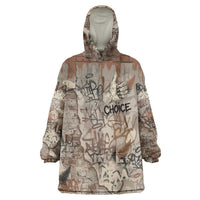 Choice Bro Graffiti Handshake Wearable Blanket Hoodie New Zealand Slang Fern Brick Wall and Urban Street Art