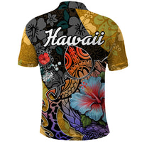 Hawaii Polynesian Polo Shirt Turtles and Hibiscus Flower Gradient Pattern TS04 - Polynesian Pride