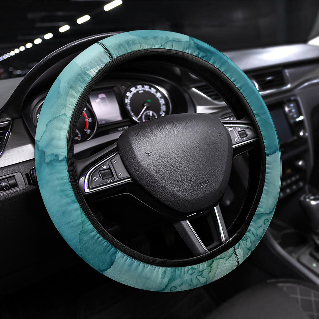 Pohnpei Federated States Of Micronesia Steering Wheel Cover Watercolor Heritage Graphic Art With State Seal And Tropical Stars