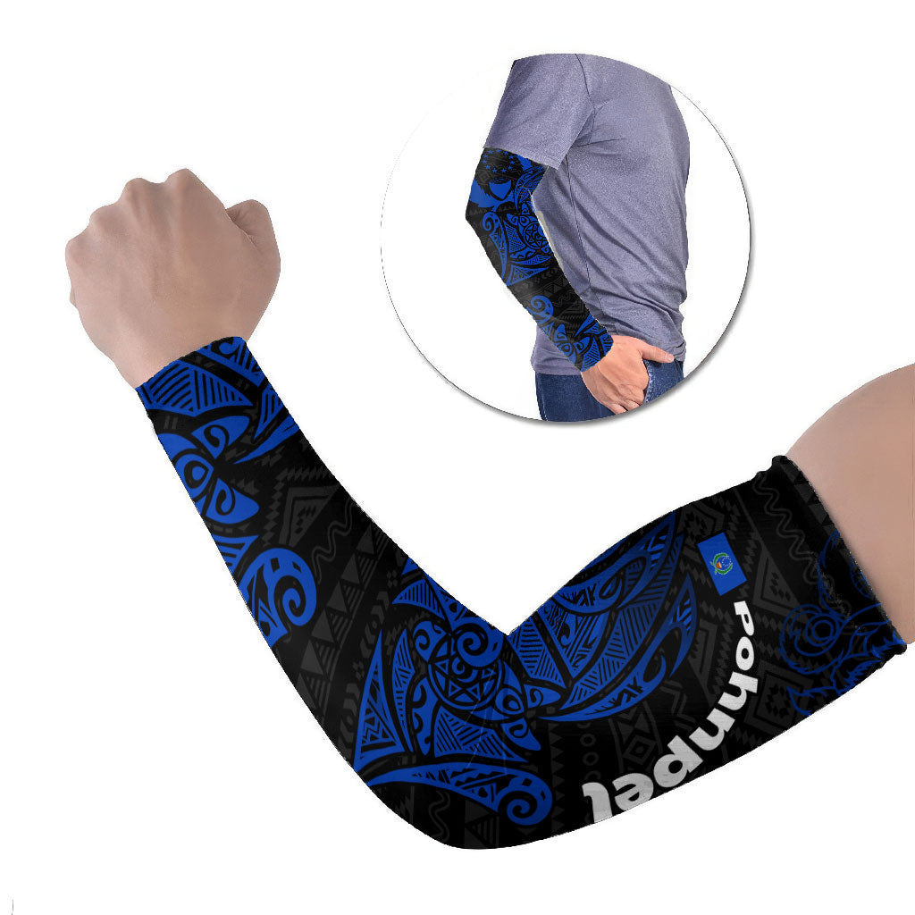 Pohnpei Federated States Of Micronesia Arm Sleeves Polynesian Tribal Heritage Art With Blue Island Tattoo Patterns